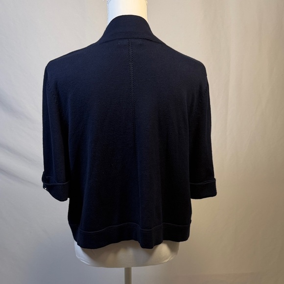 Women's Navy Open-Front Cardigan Size Large - Picture 2 of 10